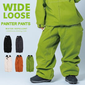 スノーボードウェア メンズ レディース オーバーサイズ ペインターパンツ ボードウェア スノボウェア スノボ ウェア スノーボード スノボー スキー スノボーウェア スノーウェア ジャケット パンツ ルーズフィット 大きい サイズ ウエア snj-463-cp