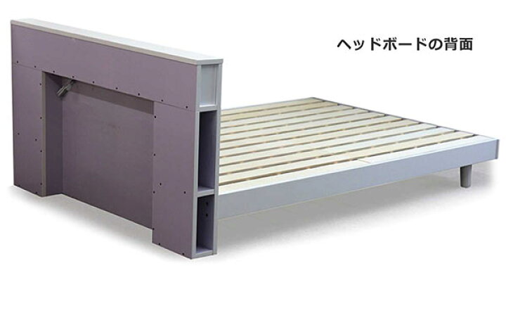 楽天市場】セミダブルベッド フレーム 鏡面 白 宮付き すのこベッド 