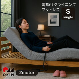 モーションマットレス 電動リクライニング マットレス シングルサイズ シングル ウッドスプリング ファブリック 布 OKIN製モーター 電動 マットレス 電動ベッド 厚み20cm 高級感 シンプル モダン 敬老の日 おしゃれ シンプル モダン スタイリッシュ