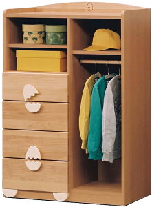 キッズ家具 ハンガーラック 洋服タンス ワードローブ クローゼット 幅80cm 北欧 シンプル モダン 国産 木製 完成品 アルダー材 吊り下げ収納