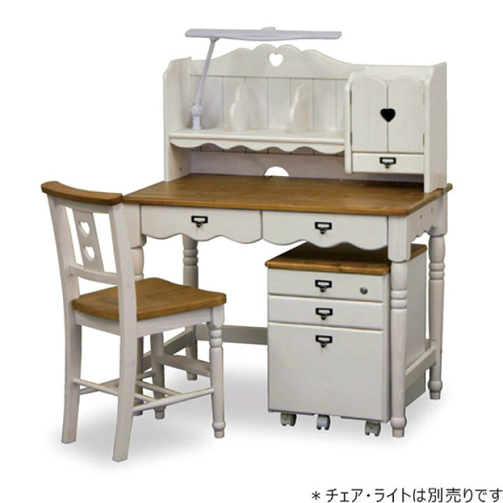 楽天市場 カントリー調 学習机 2点 セット 幅100cm おしゃれ 天然木 キャスター付きワゴン ネームプレート付き 学習デスク 勉強机 幅100cm ホワイト 白 机 子供用 女の子 本棚 棚付きデスク つくえ 引き出し 子供部屋 こども 入学祝 卒園祝 木製 パイン材 ウレタン塗装