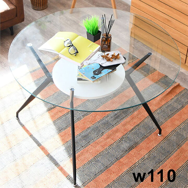 楽天市場】ダイニングテーブル 丸テーブル 丸 ガラス 2人 4人 110  