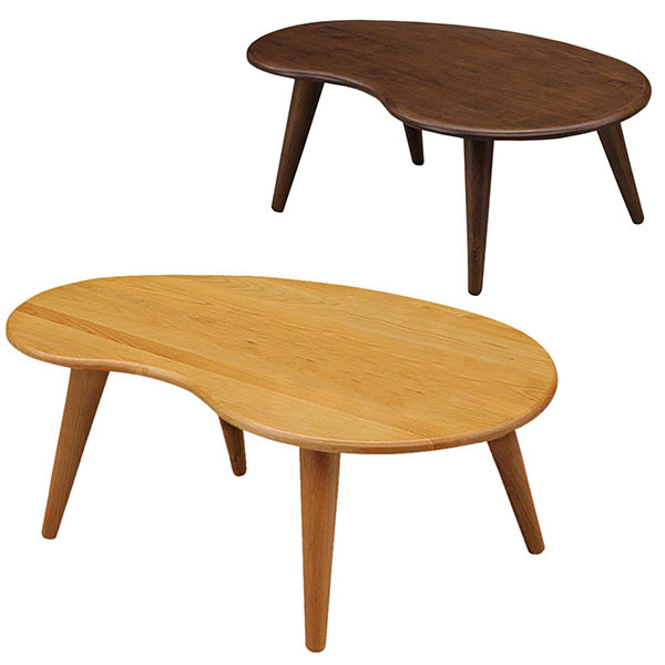 楽天市場】テーブル ビーンズ型 かわいい 幅90cm 無垢材 ローテーブル 