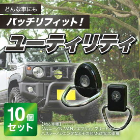 ＼楽天1位獲得／ ユーティリティフック 荷掛けフック M6 専用ビス付 10個 ジムニー シエンタ スペーシア エブリィワゴン フリード キャラバン ハイエース N-VAN 汎用 ハスラー NV350 荷崩れ防止 収納増設 取り付け簡単 コスパ抜群 車中泊 ベビーカー固定