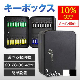 【 10％off クーポン 配布中 】キーボックス 壁掛け 鍵式 事務所 オフィス業務用 大容量 店舗 防水小型 20吊 28吊 36吊 48吊 壁付け キーケース 鍵 収納 壁面 カード 鍵掛け 鍵かけ キーフック 玄関収納 印鑑 カギ入れ 黒 20個 28個 36個 48個