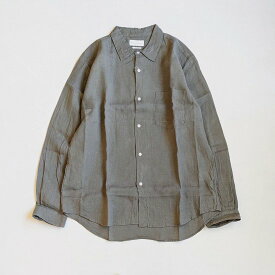 Manual Alphabet マニュアル アルファベットLOOSE FITWRINKLE LINEN REGULAR COLLAR SHIRTシャツ トップスメンズ レディース