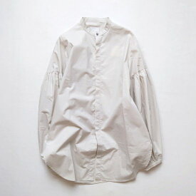 Honnete オネットPUFFED SLEEVE LONG SHIRTSCOTTON SILK POPLINレディース シャツ