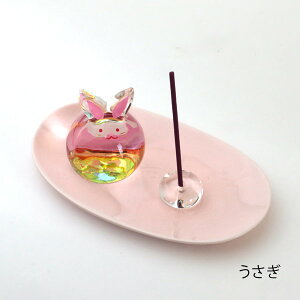 ペット仏具 線香立て 虹の雫 香立てセットガラス製 猫 犬 うさぎ かわいい 線香立て ペット用香立て