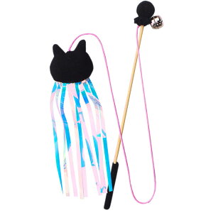 【レインボー】猫のおもちゃジャンプであそぼう!黒猫ひらひら【_cattoy】
