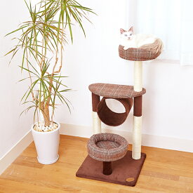 【アドメイト】　猫のおあそびポールチェック　ミドルタイプ　猫　ポール　ハウス　キャットタワー　新商品
