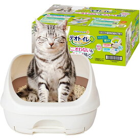 [本]【ユニチャーム】　デオトイレ　ハーフカバー本体セット　ナチュラルアイボリー（猫砂セット）