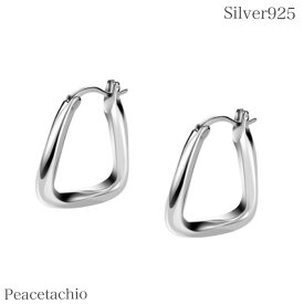 ピアス シルバー Silver925 リング 台形 金属アレルギー対応 プレゼント プチギフト 贈り物 収納ケース付 Peacetachio