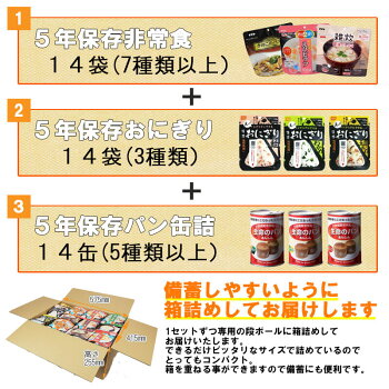 3人用/7日分(105食)非常食セットアルファ米/パンの缶詰(家族5人分3日間生きのびる防災食セット防災食品尾西携帯おにぎりサタケ安心米5年保存食セット防災セット防災グッズ災害備蓄用パン生命のパン防災用品非常用備蓄品帰宅困難者対策避難セット)