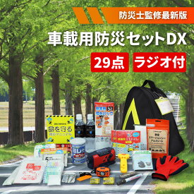 【6/5限定!確率1/2 最大100％P還元】車載用 DX 防災セット 運転中の災害備えに 地震 台風 豪雨 水害 豪雪 渋滞 車中泊 防災グッズ セット 防災用品 避難セット 災害対策 緊急避難 車用防災セット 家族 二人用 非常用 簡易トイレ 震災対策 保存食