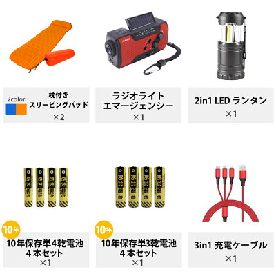 防災セット2人用中身だけピースアップ警戒レベル5防災士監修防災グッズセット家族二人用避難セット非常用持ち出し袋地震豪雨災害防災ラジオライト保存水電源非常用トイレ非常食保存食防災用品災害用必需品