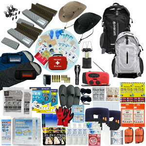 【 マラソン限定 5000円OFFクーポン 】 防災セット 2人用 EVERSAFEリュック マット ハット型ヘルメット 寝袋 防災グッズ 防災士監修 ファーストエイドキット 避難グッズ 災害対策 地震対策 トイ