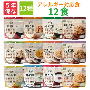 非常食セット 5年保存 アルファ米 3日分 12種類 12食セット 安心米 ご飯 お米 おかゆ お粥 保存食 防災食 アレルギー物質 28品目不使用 アルファ化米 アルファー食品 非常用 備蓄品 防災セット