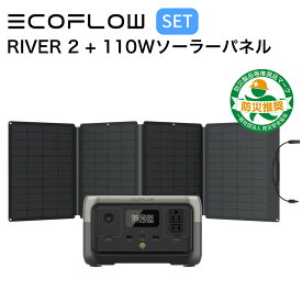 【4/25限定!確率1/2 最大100％P還元】ポータブル電源 ソーラーパネル セット EcoFlow RIVER 2 256Wh + 110W ソーラーチャージャー 蓄電池 発電機 バッテリー 太陽光パネル 太陽光発電 急速充電 節電 停電対策 省エネ エコフロー ZMR600-JP EFSOLAR110N