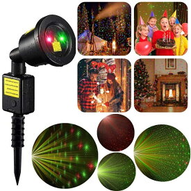 【楽天倉庫発送】ディスコライト レーザーイルミネーションライト ステージライト クラブ・ディスコ照明 室内 室外対応 舞台照明 演出 スポットライト ホームパーティー グリーン＆レッド 自動光線回転 角度調節可 防水 レーザーライト