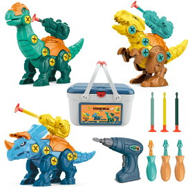 恐竜おもちゃ 子ども 大工さんごっこ おもちゃ DIY恐竜立体パズル 電動ドリルおもちゃ おままごと室内ゲーム 組み立ておもちゃ 男の子 女の子 子供 知育玩具 立体パズル プレゼント お祝いに 誕生日ギフト 入園お祝い 贈り物