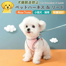 【犬用ハーネス＆リードセット】ペット用ハーネス＆リードセット 犬 ハーネス 小型犬 猫 中型犬 おしゃれ 犬用 胴輪 負担が少ない 犬具 ダブルロック 抜けにくい犬具 簡単装着イヌ ドッグ お出かけ 散歩 外出 通院 災害 避難 ペット 服 牽引ロープ付き 引っ張り防止