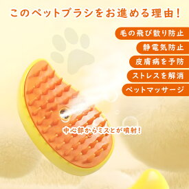 【楽天倉庫発送】 ペット用ブラシ 猫犬通用 スチームブラシ 3in1 蒸し猫ブラシ USB充電式 犬 ブラシ 噴霧式 毛取り短毛 長毛 マッサージ 多機能ブラシ 猫 ブラシ スチーム 簡単お掃除 痛くない 抜け毛対策 静電気防止