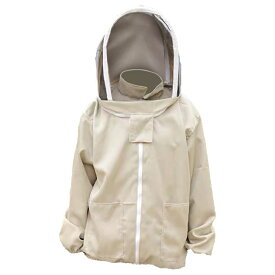 養蜂用防護服 フェイスネット付き 蜂対策ジャケット ファスナー付き 帽子付き 脱着簡単 作業服 ポリエステル製 男女兼用 蜂巣・害虫駆除・虫よけ対応 耐摩擦・耐久性強化