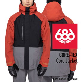 2022-23 686 GORE-TEX CORE SHELL JACKET Brick Red ColorBlock Snowboards Wear シックスエイトシックス ゴアテックスコアシェルジャケット ブリックレッド カラーブロック スノーボード ウエアー 日本正規品