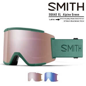 2022-23 SMITH SQUAD XL Alpine Green CP Everyday Rose Gold Mirror /CP Storm Blue Sensor Mirror 010273111 GOGGLES ゴーグル スキー スノーボード スミス スカッドXL アルパイングリーン 2023 日本正規品 予約商品