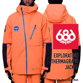 2023-24 686 MEN'S EXPLORATION THERMAGRAPH JACKET Nasa Orange Black シックスエイトシックス ロクハチ スノーボードウェア メンズ サーマグラフ ジャケット ナサ 2024 日本正規品