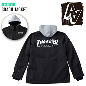 2023-24 AA HARDWEAR CO. COACH JACKET THRASHER Black Snowboards Wear ダブルエー ハードウエア コーチジャケット スラッシャー ブラック 黒 メンズ スノーボード ウエアー 2024 日本正規品