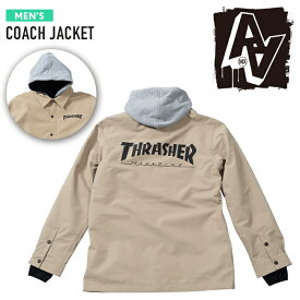 2023-24 AA HARDWEAR CO. COACH JACKET THRASHER Beige Snowboards Wear ダブルエー ハードウエア コーチジャケット スラッシャー ベージュ メンズ スノーボード ウエアー 2024 日本正規品