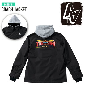 2023-24 AA HARDWEAR CO. COACH JACKET VENTURE Black THRASHER Snowboards Wear ダブルエー ハードウエア コーチジャケット スラッシャー ベンチャー ブラック 黒 メンズ スノーボード ウエアー 2024 日本正規品