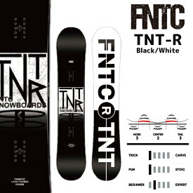 2023-24 FNTC TNT R Black/White エフエヌティシー ティエヌティ ロッカー グラトリ ブラック 黒 メンズ レディース スノーボード 板 Snowboards 2024 日本正規品