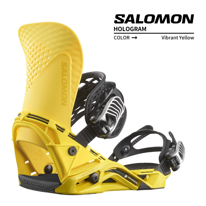 2023-24 SALOMON HOLOGRAM Vibrant Yellow サロモン ホログラム ビブラントイエロー スノーボード バインディング  ビンディング メンズ 2024 日本正規品 | Woven
