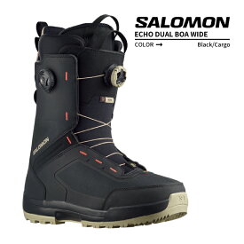 2023-24 SALOMON ECHO DUAL BOA WIDE Spray Green/Black/Hot Coral サロモン エコー デュアル ボア ワイド スノーボード ブーツ メンズ 2024 日本正規品