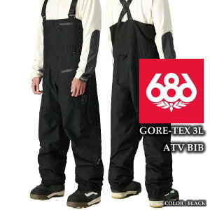 2024-25 686 GORE-TEX 3L ATV BIB Black シックスエイトシックス ゴアテックス スノーボード ウェア ビブパンツ メンズ 24-25 2025 日本正規品
