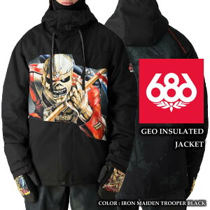 2024-25 686 GEO INSULATED JACKET Iron Maiden Trooper Black シックスエイトシックス スノーボード ウェア ジャケット メンズ 24-25 2025 日本正規品