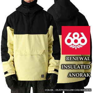 2024-25 686 RENEWAL INSULATED ANORAK Dusty Yellow Colorblock シックスエイトシックス スノーボード ウェア ジャケット メンズ 24-25 2025 日本正規品