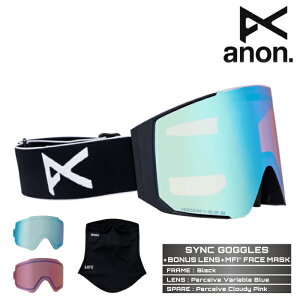 2025-26 ANON SYNC + BONUS LENS + MFI FACE MASK Black/Perceive Variable Blue Am Xm[{[h S[O 25-26 {Ki \񏤕i