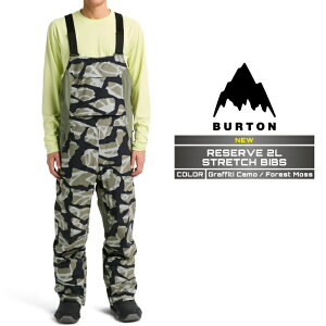 2025-26 BURTON MEN'S RESERVE 2L STRETCH BIBS Graffiti Camo Forest Moss o[g Xm[{[h EFA rupc Y 25-26 {Ki