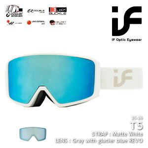 2025-26 IF GOGGLE T5 Matte White / Gray with Glacier Blue REVO �A�C�G�t �e�B�[�t�@�C�u �X�m�[�{�[�h �X�L�[ �S�[�O�� �����Y ���f�B�[�X 25-26 ���{���K�i