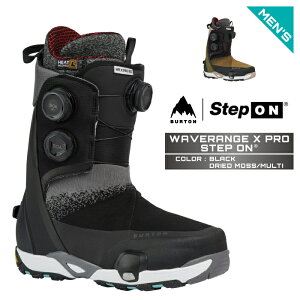 2026-27 BURTON MENS WAVERANGE X PRO STEP ON Black / Dried Moss Multi �o�[�g�� �E�F�C�u�����W �G�b�N�X �v�� �X�e�b�v�I�� �X�m�[�{�[�h �u�[�c �����Y 26-27 ���{���K�i