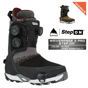 2026-27 BURTON WOMENS WAVERANGE X PRO STEP ON Black / Dried Moss Multi �o�[�g�� �E�F�C�u�����W �G�b�N�X �v�� �X�e�b�v�I�� �X�m�[�{�[�h �u�[�c ���f�B�[�X 26-27 ���{���K�i