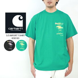 カーハート ダブリューアイピー Tシャツ CARHARTT WIP work in progress S/S IMPORT T-SHIRT I030183 Caribbean Black 半袖 シンプル ストリート ワーク ヨーロッパ メンズ 男性