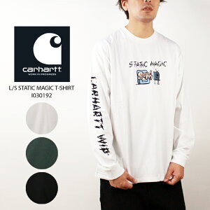 �J�[�n�[�g �_�u�����[�A�C�s�[ ����T�V���c CARHARTT WIP work in progress L/S STATIC MAGIC T-SHIRT I030192 RINSED White Hemlock Green Black �X�^�e�B�b�N�}�W�b�N ����T �����O�X���[�u �X�g���[�g ���[�N ���[���b