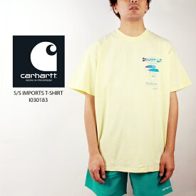 カーハート ダブリューアイピー Tシャツ CARHARTT WIP work in progress S/S IMPORT T-SHIRT I030183 Soft Yellow 半袖 シンプル ストリート ワーク ヨーロッパ メンズ 男性