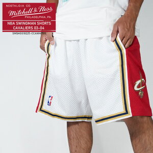 Mitchell & Ness �~�b�`�F���A���h�l�X NBA SWINGMAN SHORTS CAVALIERS 2003-04 �N���[�u�����h �L���o���A�[�Y