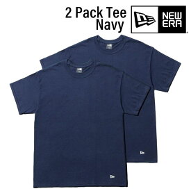 NEWERA 2PACK TEE NAVY T shirts パック Tシャツ 半袖 無地 ネイビー 2枚セット ニューエラ 日本正規品【メール便】