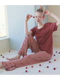 リブチェリーTシャツパジャマ PEACH JOHN ピーチ・ジョン インナー・ルームウェア その他のインナー・ルームウェア レッド ピンク【先行予約】*【送料無料】[Rakuten Fashion]